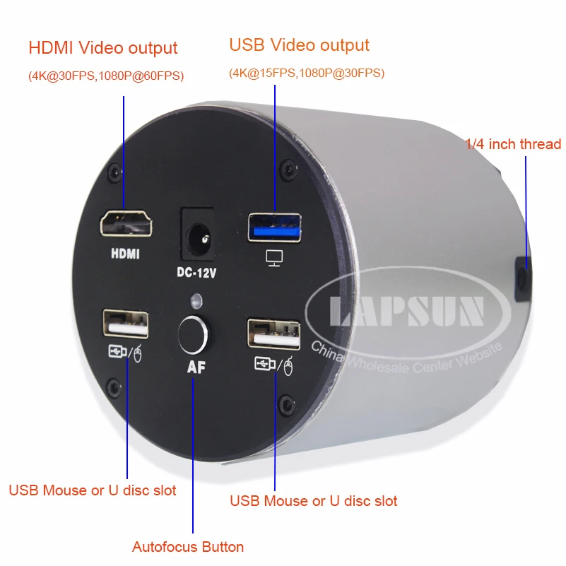 Lapsun 4K 1080P ڵ  AF  HDMI USB UHD  ̰ ī޶ IMX334 1/1.8 ġ CMOS   C Ʈ  Ʈ