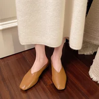 Femmes pantoufles 2025 nouveau bout carré sandales élégantes femmes été luxe chaussures de créateur confortable sans lacet pantoufles diapositives femmes 6