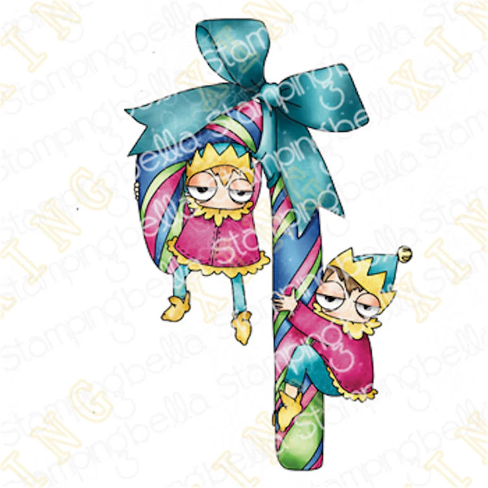 

Oddball Candy Cane Elves Clear Stamps or Metal Cutting Dies Sets for DIY Craft Making Greeting Card Scrapbooking New Arrival