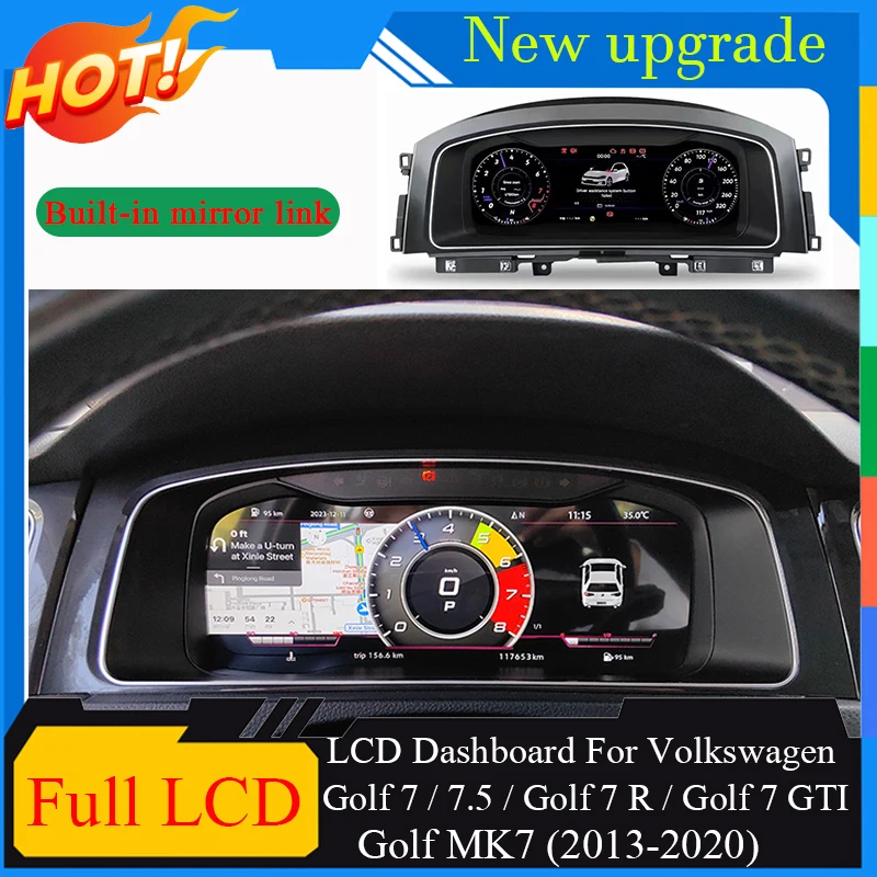 Nuovo Aggiornamento Strumento Virtuale Cluster Cockpit Pannello Cruscotto Digitale Tachimetro Lcd Per Vw Golf 7 7.5 Golf 7 Gti Golf 7R-Line