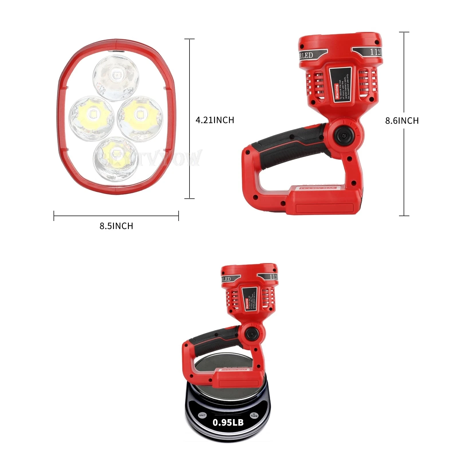 Cordless 1120LM LED Work Light for Craftsman V20 Battery 12W Portable Rechargeab