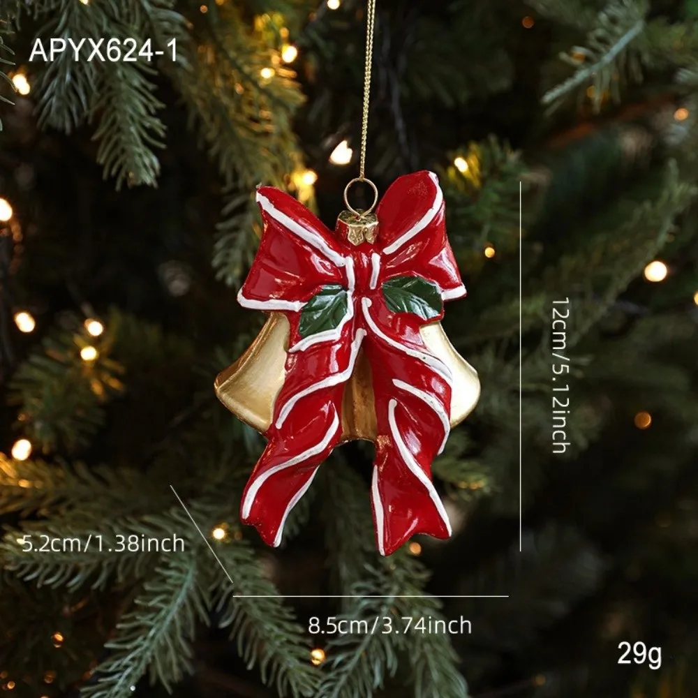Plastic Christmas Ornaments Red White Painted DIY Tree Pendant