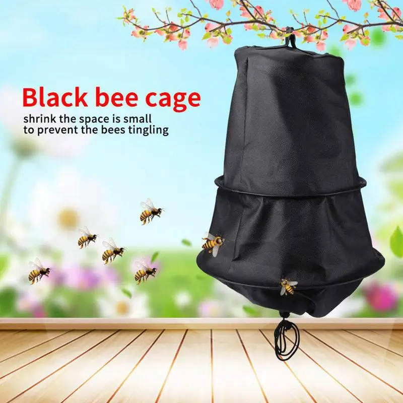 

1PCS Black Cloth Honey Bee Trap Swarm Collector Bait Cage Catcher Capture Lure Attract Beekeeping Outside With Pocket For Beewax