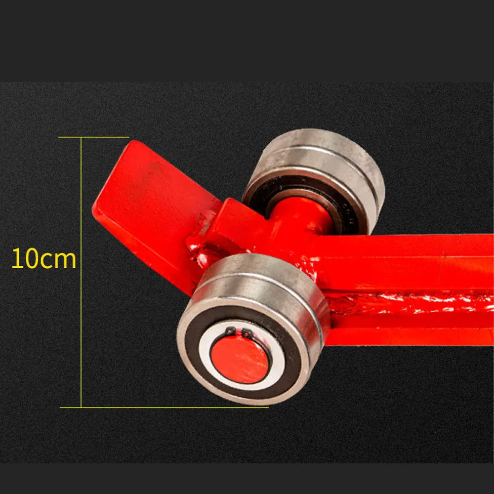 Wheeled Flat Head Pulley Lifting Crowbar Heavy Duty Thickened Seamless Steel Pipe Bearing Lifting And Handling Equipment
