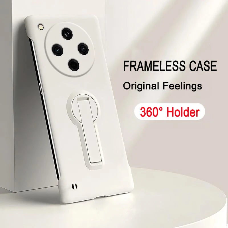Sleek Frameless Hard PC Phone Case with Stand Functionality