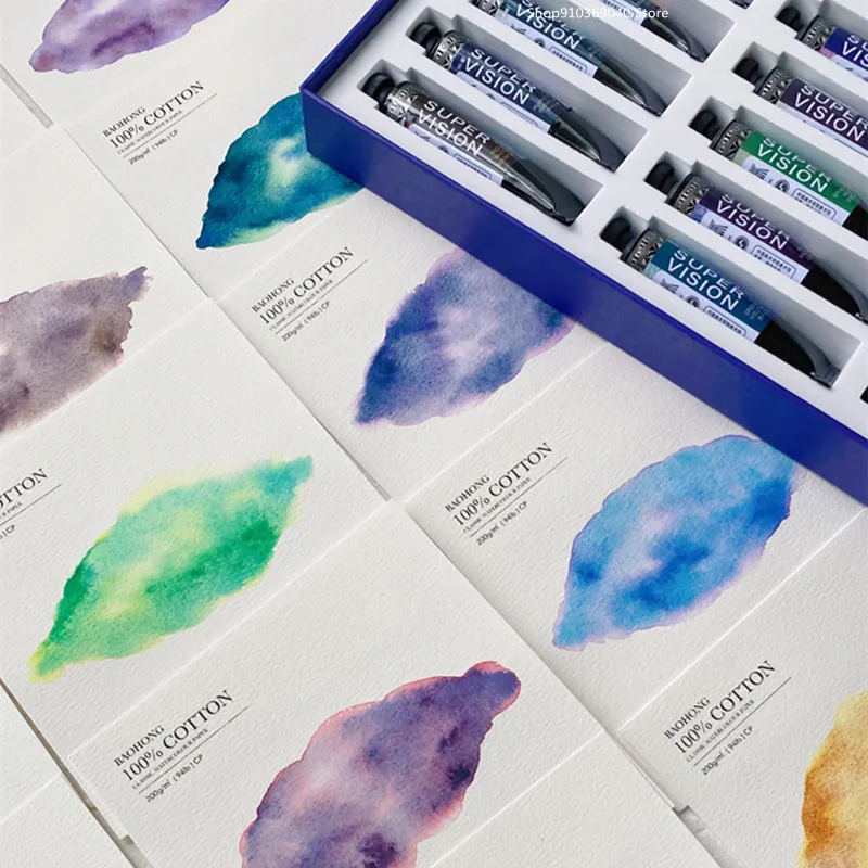 Super Vision New Layered Watercolor Paint 15ML/tube Mineral Texture Antique Illustration Precipitation Color Art Supplies