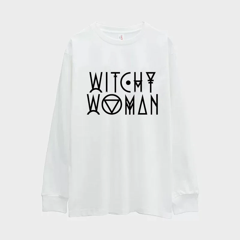 

Женские футболки Witchy с длинным рукавом, осенние женские футболки, летний модный топ с коротким рукавом, женская футболка для отдыха
