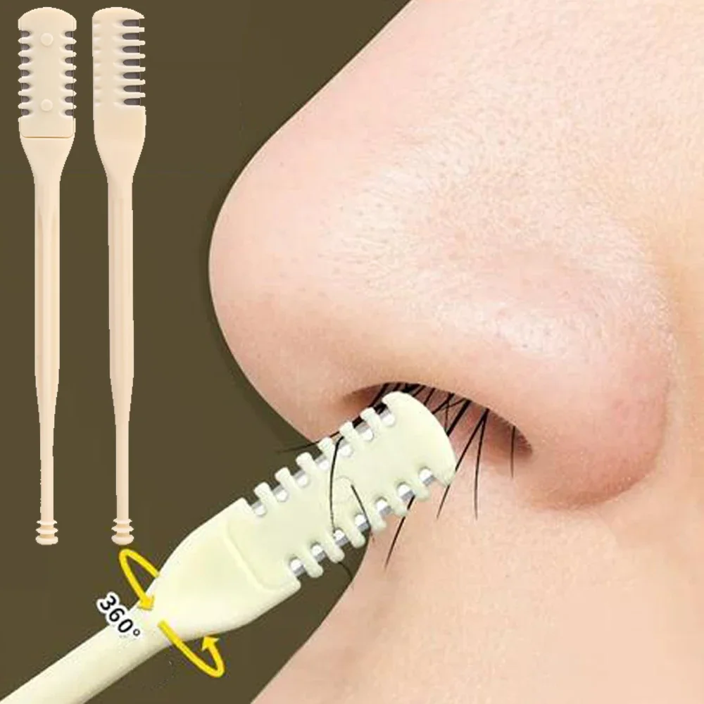 Double-head Comb Nose Hair Trimmer Reusable Nose Hair Scraper Clean Remover Small Manual Removal Shaving Scissors Tools nose hair scissors