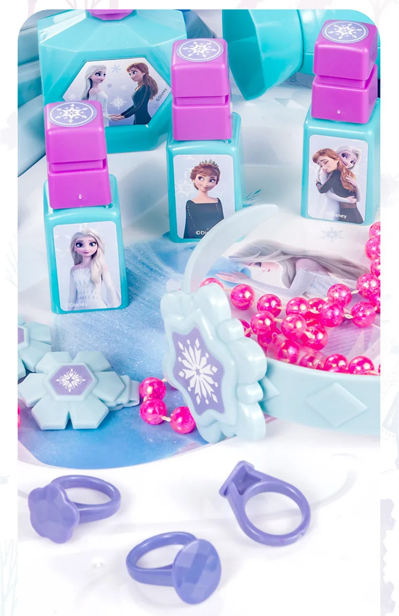 [Disney] Kids Cosmetics AIR GESTURE Frozen princess Makeup Playset lipstick ring perfume for kids play house toys for girls gift 4