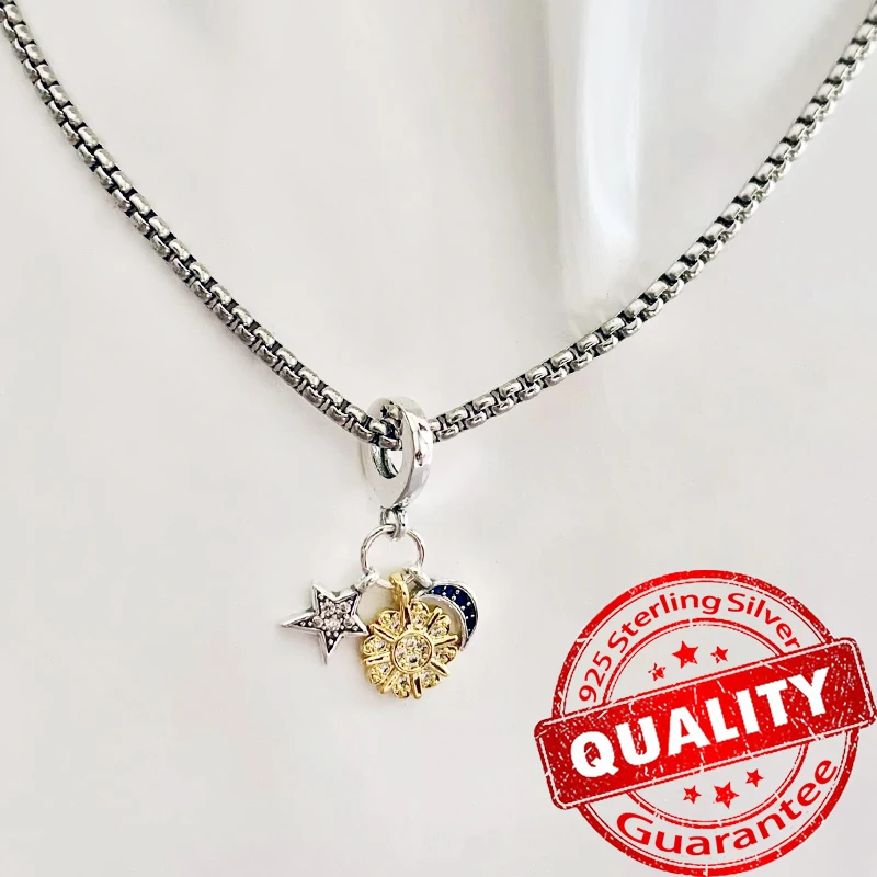 Silver Pendant Jewelry 925 Sterling Silver Gold Series Crystal Ball Love Heart Envelope Rose Pendant DIY Bracelet Necklace Women's Gifts