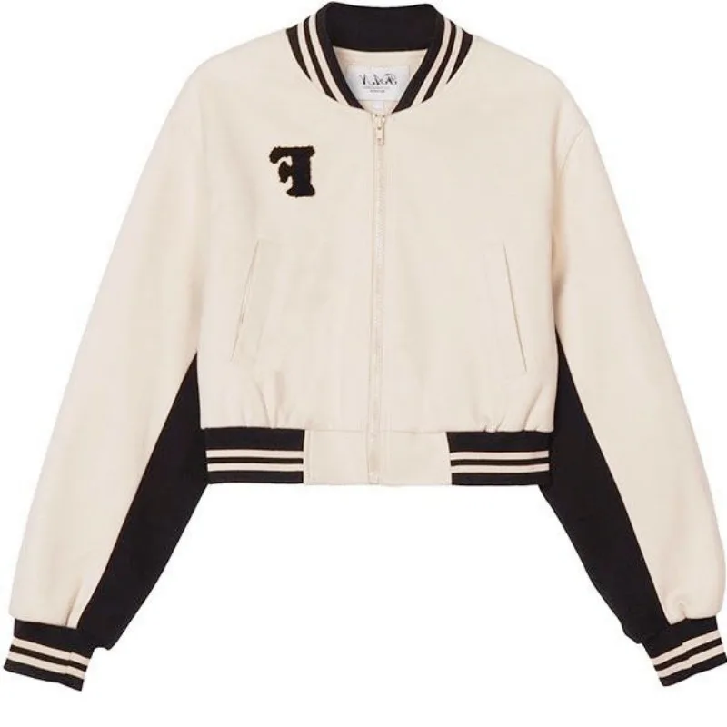 Bomber Jacket American Retro Preppy Hip Hop Baseball Dress Female Spice Girls Wear Outerwear Spring Autumn New Fashion Coat 2024