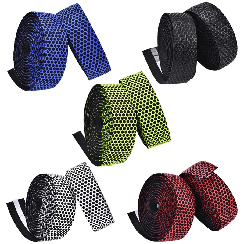 Bike Handlebar Tape Road Bicycle Anti-slip Silica Gel EVA Shock Absorption Handle Bar Tape Cycling Wrap End Plug