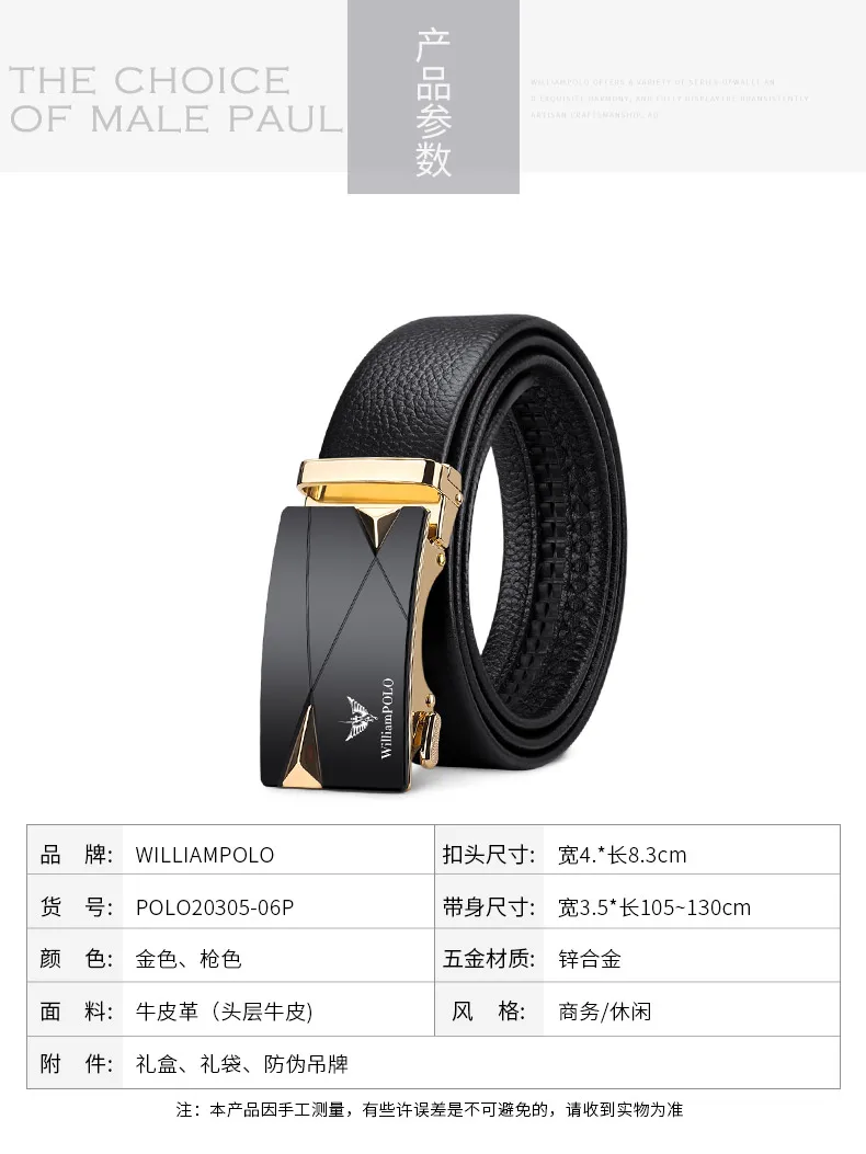  GELTDN M Letter White Leather Belt Male Black Automatic Buckle  Cowhide Leather Men Belt (Color : A, Size : 110cm) : Clothing, Shoes &  Jewelry