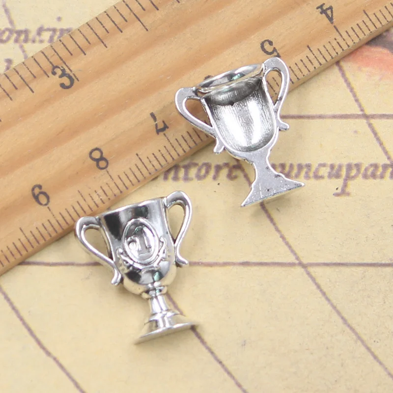 10pcs Charms 1st 트로피 컵 20x17x9mm 골동품 실버 컬러 펜던트 DIY 수제 티베트 쥬얼리 찾기 만들기