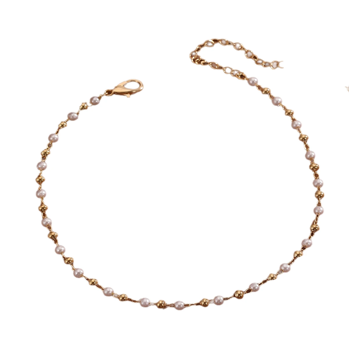 Ankle Chains Bead Bracelet Beads Anklet Imitation Pearl Beads Chain Anklet for Women Girls Fashion Accessories
