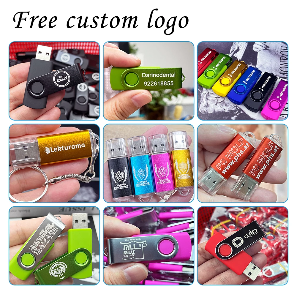 50 개/로트 usb 플래시 드라이브 2.0 고속 cle usb 무료 회사 로고 usb 메모리 스틱, 256MB 2GB 1GB 16GB 64GB 8GB 펜 드라이브 선물