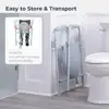 Portable Folding Bedside Commode Chair 350lb Capacity 3-in-1 Toilet Safety Frame Bucket Included Easy Assemble Steel Grey 5