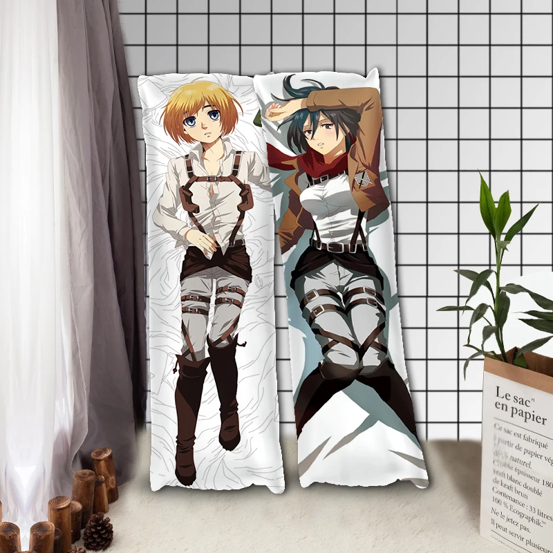 

Attack on Titan Mikasa Ackerman Dakimakura Pillowcase Bedroom Decoration Hugging Body cushion cover Cartoon Printed Pillow Case