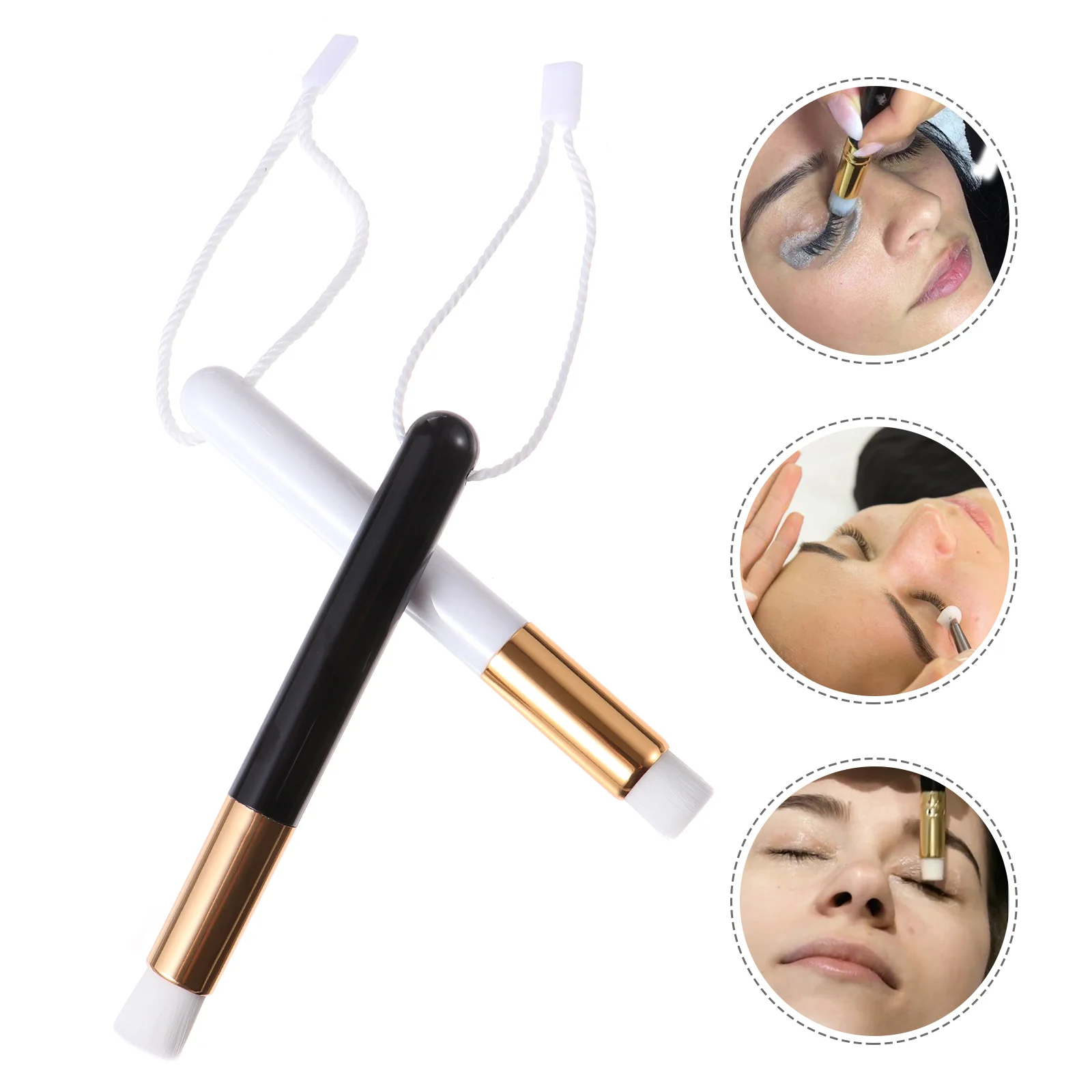 

2 PCS Eyelash Cleaning Brush Brushes Disposable Blush Face Mascara Wands Shampoo Cosmetics Nylon Plastic Nose Foundation