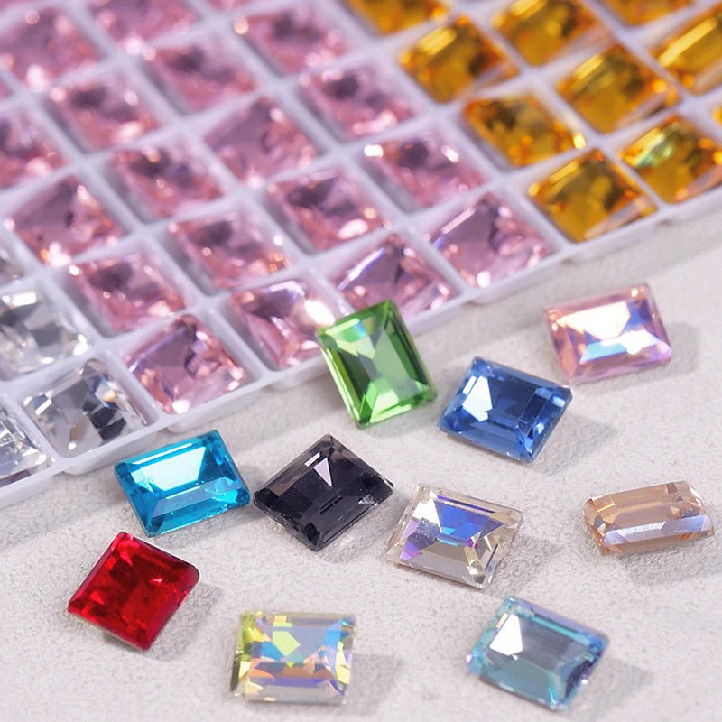 

20PCS K9 Glass Rectangle Nail Art Rhinestone Charms Right Angle Jewelry Parts Accessories Gem Stone Nails Decoraton Supplies