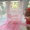 100pcs 0.04mm Thin Fruit Pattern Packaging Bag Blue Cartoon Panda Plastic Handbag Disposable Takeaway Pink Blue Packaging Pocket 2