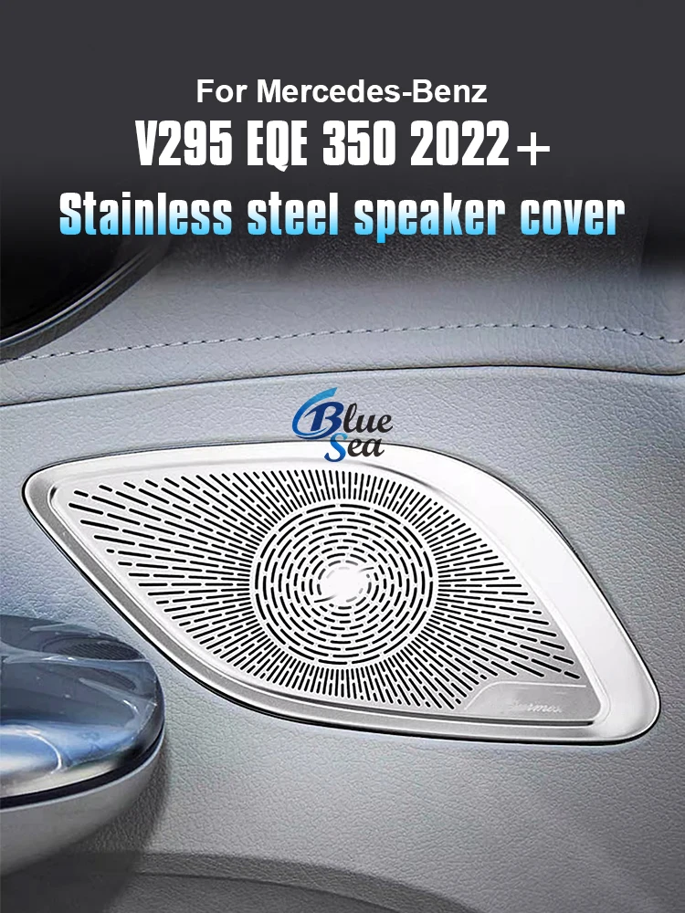 For Mercedes Benz V295 EQE 350 2022+ Stainless Steel Audio Speaker Door Panel Loudspeaker Cover Trim Interior Accessories