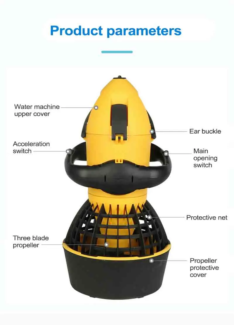 Electric Underwater Scooter Two Speed 500W Underwater Propeller Diving Equipment Underwater Bike Marine Pool Sports