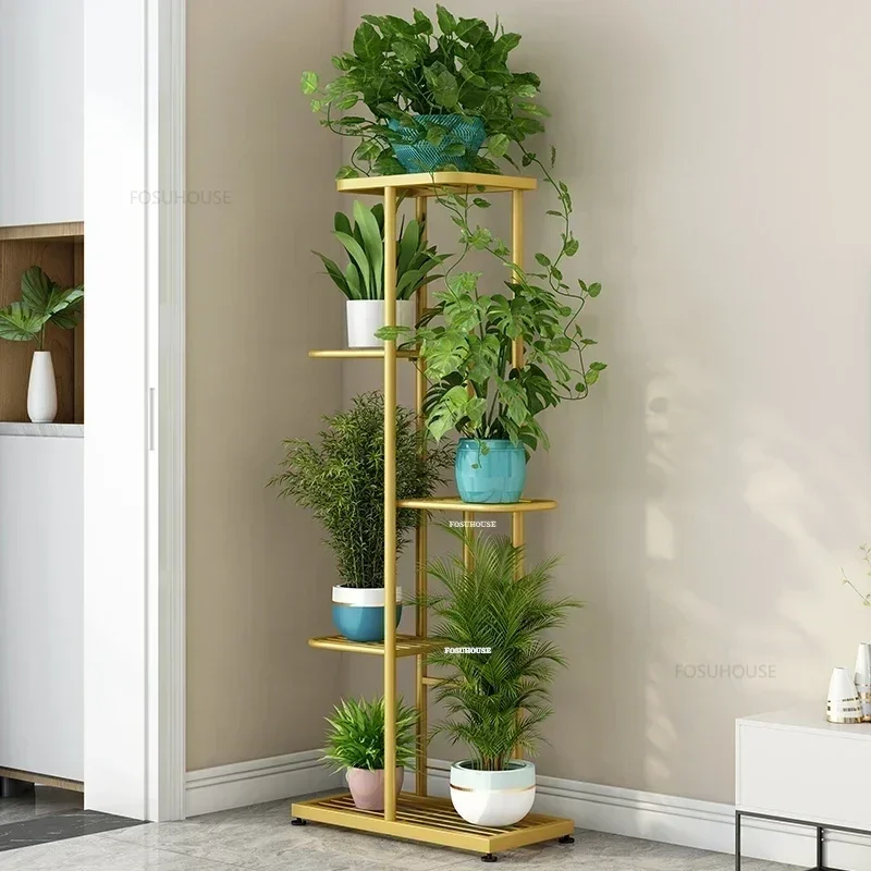 Nordic Iron Home Plant Shelves Indoor Flowerpot Shelf Multi-layer Succulent Stand for Flowers Living Room Display Storage Rack