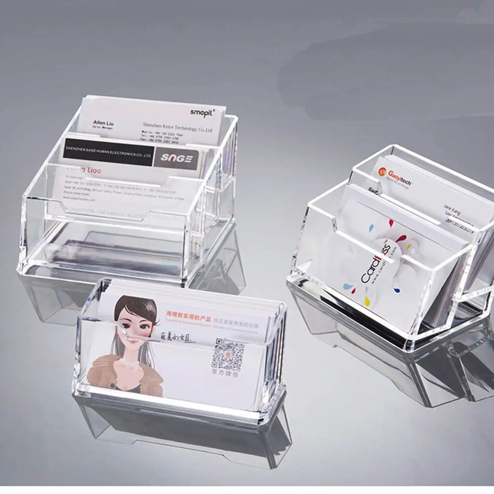 

Clear Acrylic Business Name Card Holder Display Stand Rack Desktop Table Organizer Office Home Supplies Card Storage Rack