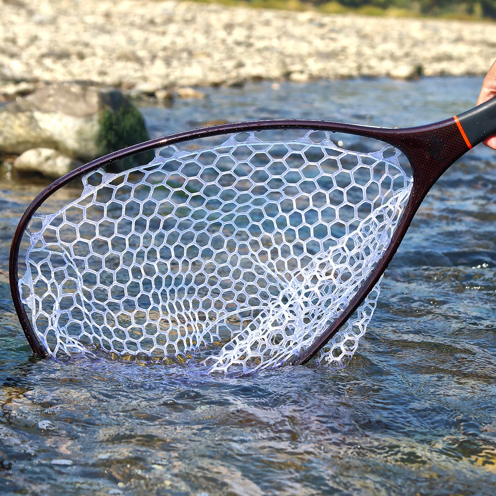 Fly Fishing Landing Net Soft Rubber Mesh Trout Net Catch and