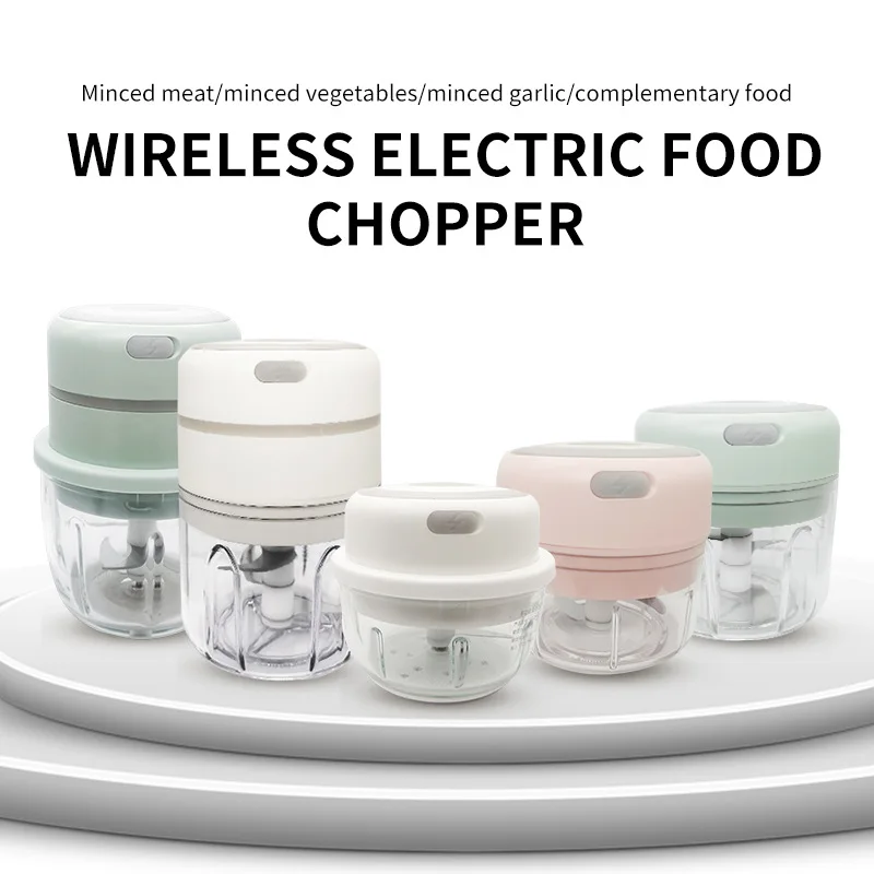 

100/250 Ml Mini Wireless Electric Garlic Pounder Garlic Puree Grinder Food Shredder Multifunctional Mashing Machine