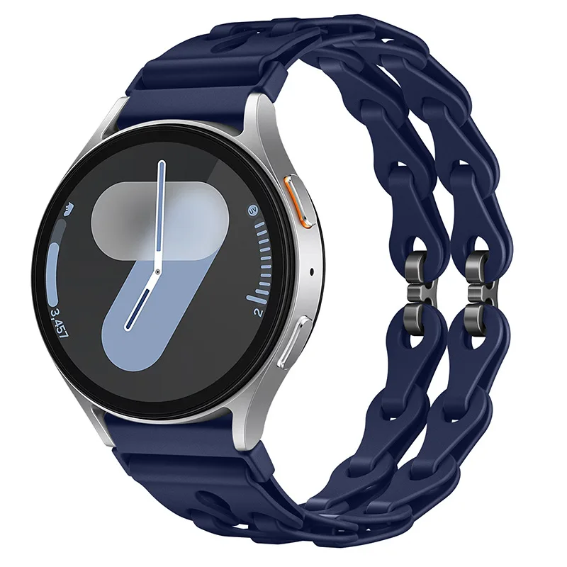 Silicone Chain Strap - 20mm/22mm Versatile Smartwatch Bracelet