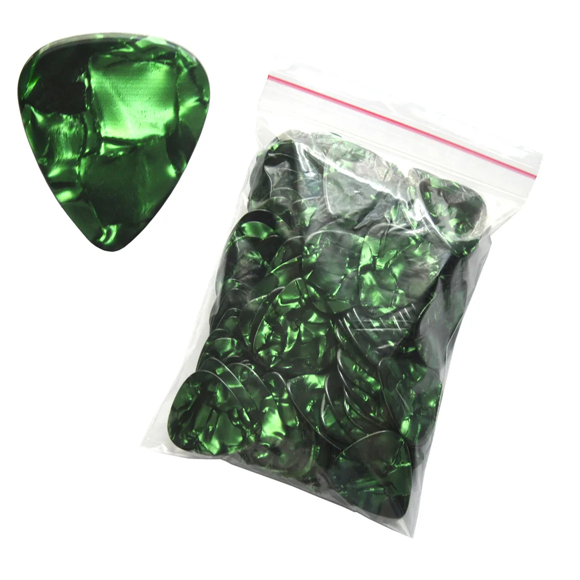 Lots of 100pcs Green Pearl Ultra Heavy 1.5mm Celluloid Guitar Picks Standard Plectra