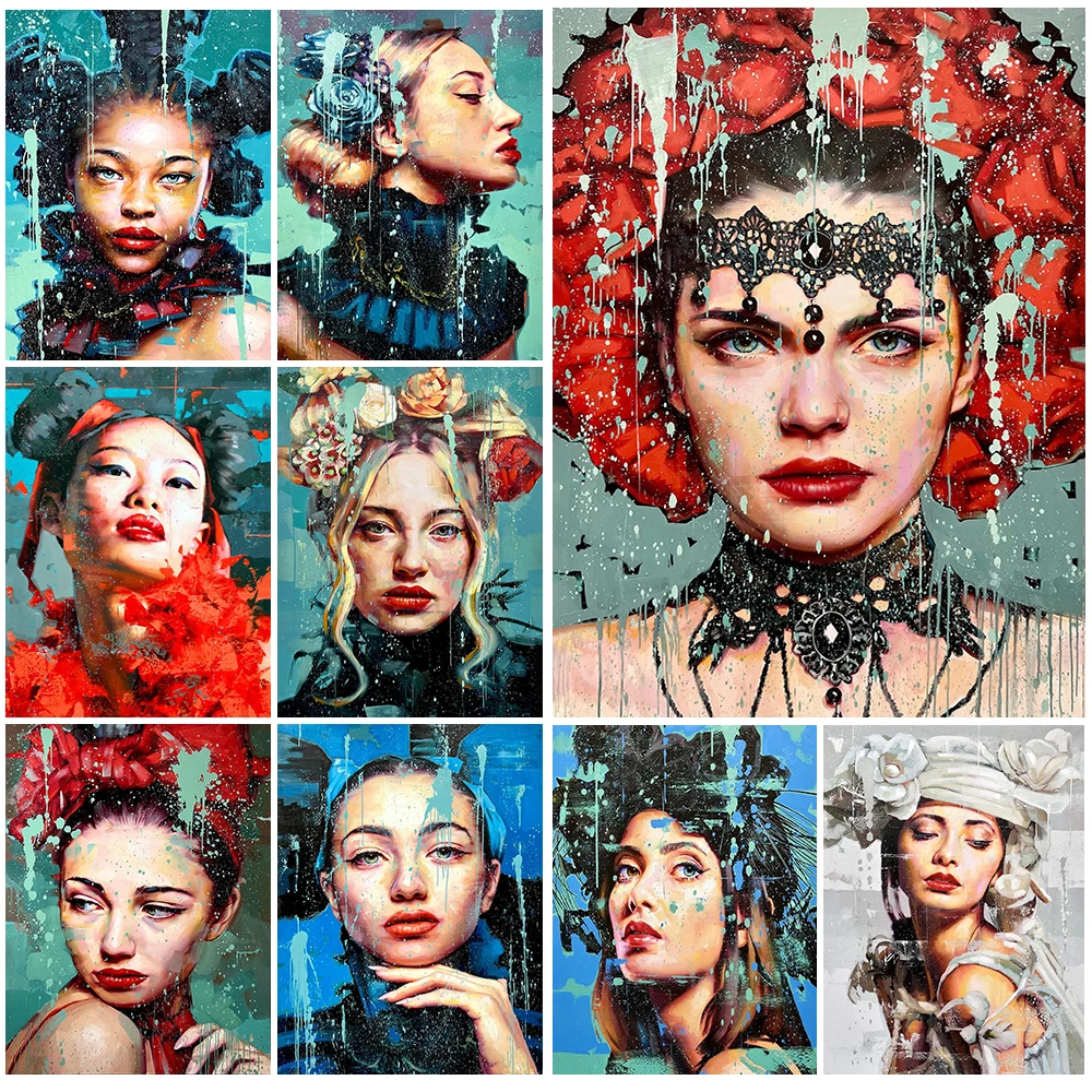 

Fashion Woman Girl Model Portrait Poster Wall Art Canvas Painting Posters Home Decor Wall Pictures For Living Room Unframed