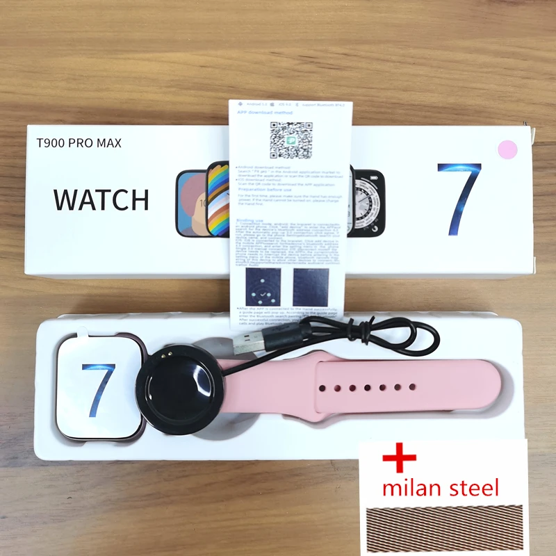 T900 Pro Max Smart Watch 7 with Two Buttons Men Women DIY Watch Face Bluetooth Call Waterproof Sport Watch IWO 13 Series 7 44mm 