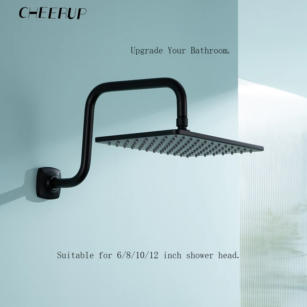 Wall Mounted Shower Arm Extension Pipe Stainless Steel Rainfall Head Elbow Accessories Bathroom Accessories Brushed Nickel