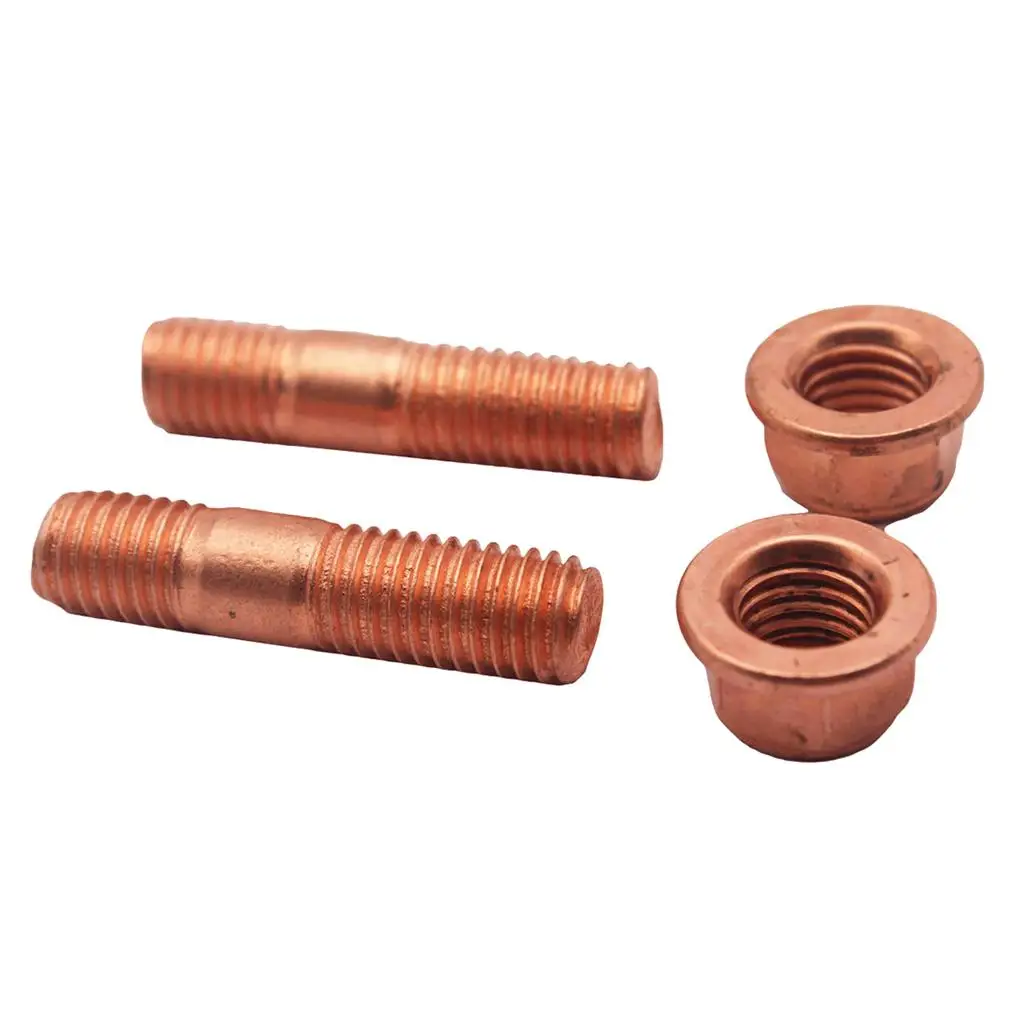 Exhaust Manifold Studs Nuts Set 2 X EXHAUST MANIFOLD STUDS NUTS SET M10 X 1.25 42MM LONG