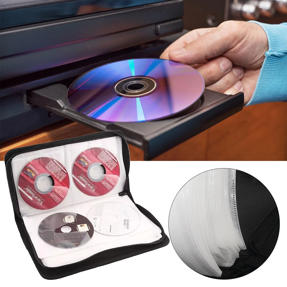 휴대용 폴더 DVD CD 디스크 패키지 거치대 운반 가방, PU 케이스, DJ 인조 가죽 가방, 미디어 케이스, 정리함 지갑 보관함, 80 개