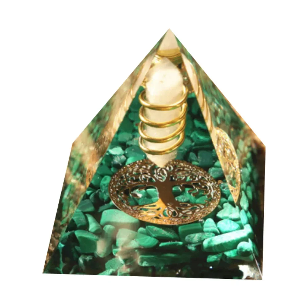Handmade Crystal Energy Stone Pyramid for EMF Protection and Healing