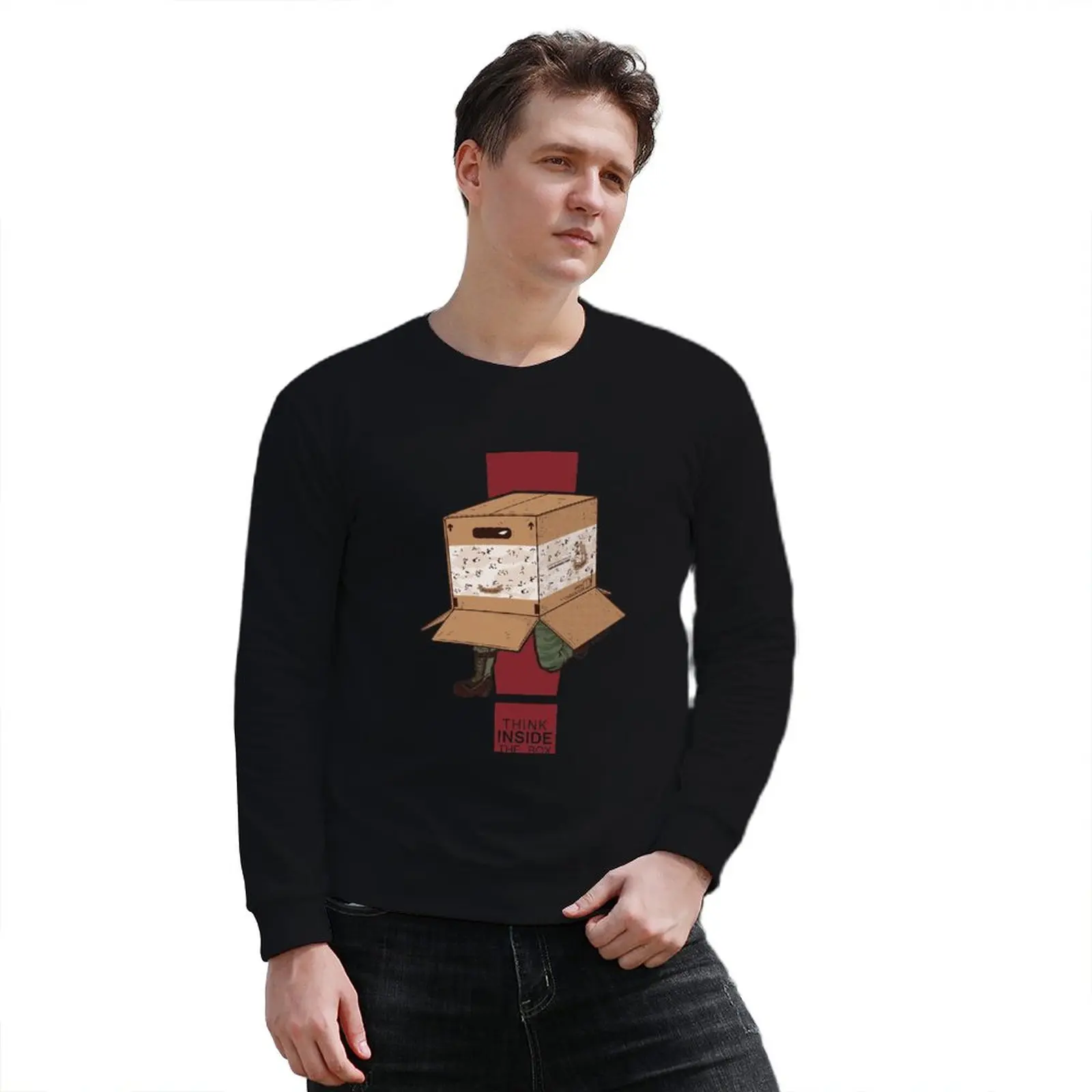 New Think INSIDE the box. Sweatshirt male clothes men's clothing hooded sweatshirt for men