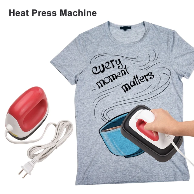 Portable Mini Iron Heat Press Machine T-Shirt Printing Easy Heating  Transfer Press Machine for Clothes Bags Hats Blanket Leather