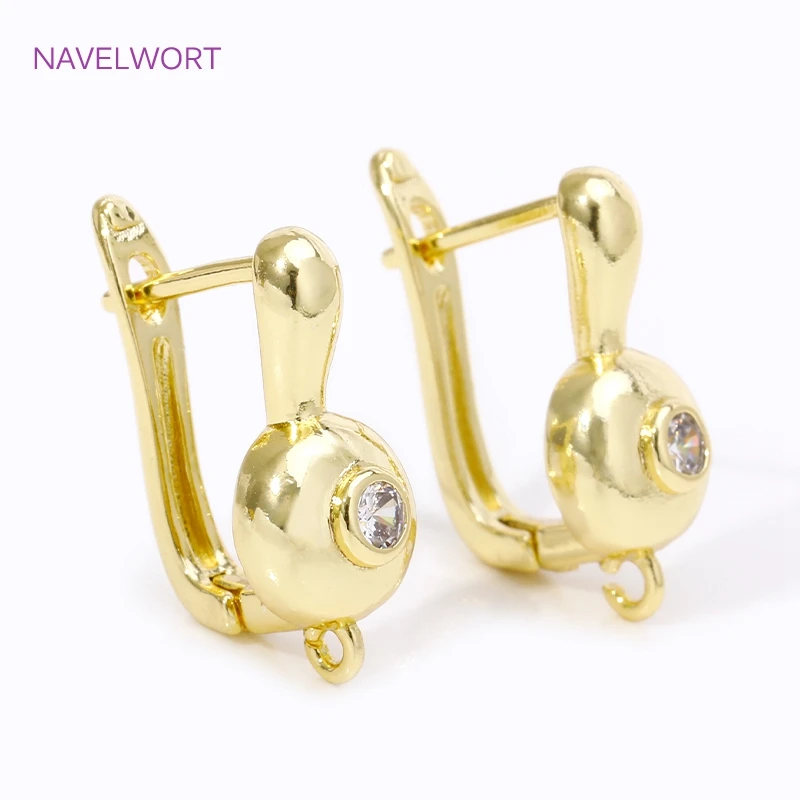 18K vergoldete Ohrhaken, Ohrhaken, Messing, Metall, Ohrringverschlüsse, Beschläge für DIY-Frauen, Ohrringe, Herstellung von Zubehör – Detail 36