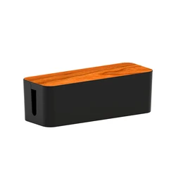 Sleek Cable Organizer Box Set for Home and Office Wire Concealment (Printed wood grain1)