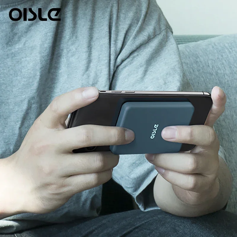 OISLE 마그네틱 무선 휴대용 내장 배터리, 4225mah 배터리, 아이폰 16, 15 미니 프로 맥스, 보조배터리 울트라 충전기, Qi Mag 세이프 뱅크