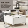 Coffee Table, Lift Top Coffee Table for Living Room, 35.4" Square Coffee Table with Storage, Modern Fluted Center Table with Hid 4