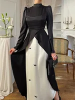 Eid femmes Robe musulmane Abaya Satin robes Largos fête Caftan Jalabiya Ramadan robes longues dubaï caftan arabe longue Robe 2025 6