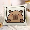 Cute Capybara Print Decorative Pillowcase Bedroom Living Room Square Cushion Pillowcase 3