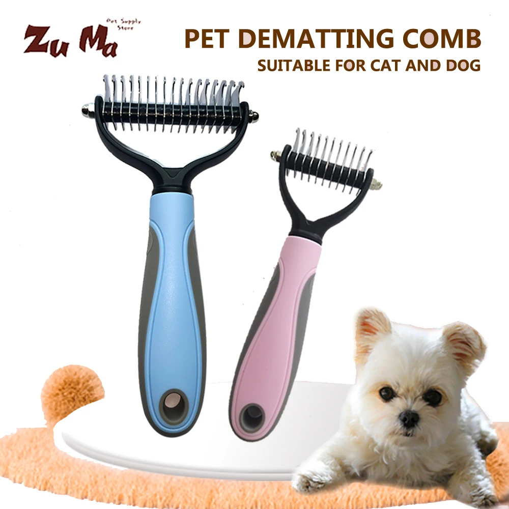

Cat Dog Hair Removal Comb Stainless Steel Double Sided Brush Grooming Shedding Tools Pet Hair Long Curly Comb For Matted Fur Wow