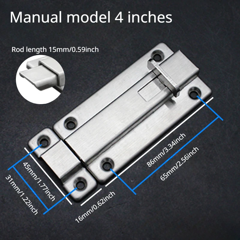 Stainless Steel Automatic Mounting Fixed Easy Installation Anti-theft Lock Clip Hardware Latch, Door Security Lock Window Latch