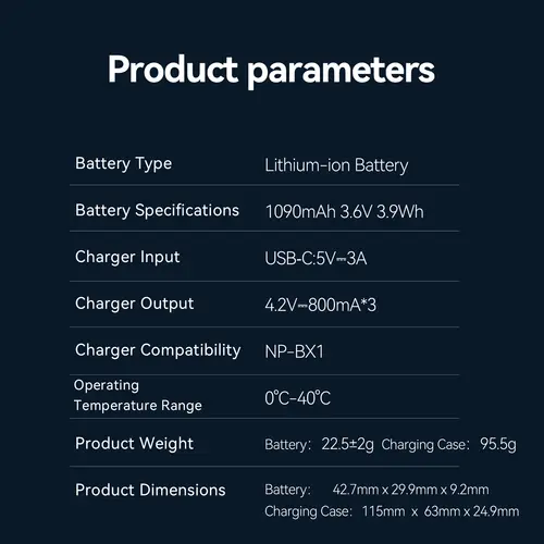 TELESIN For SONY NP-BX1 Battery 3 Way Fast Charger Box For Sony FDR-X3000R ZV-1 RX100 M7 AS300 HX400 HX60 WX350 AS300V And Other - Image 5